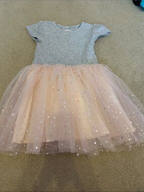 Tucker + Tate Gray Top Pink Tulle Sequin Dress